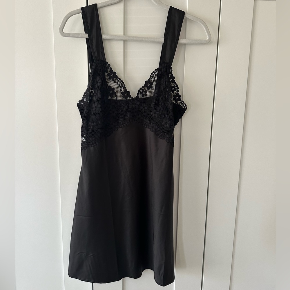 Princess Polly Lioness Black Lace Slip Dress